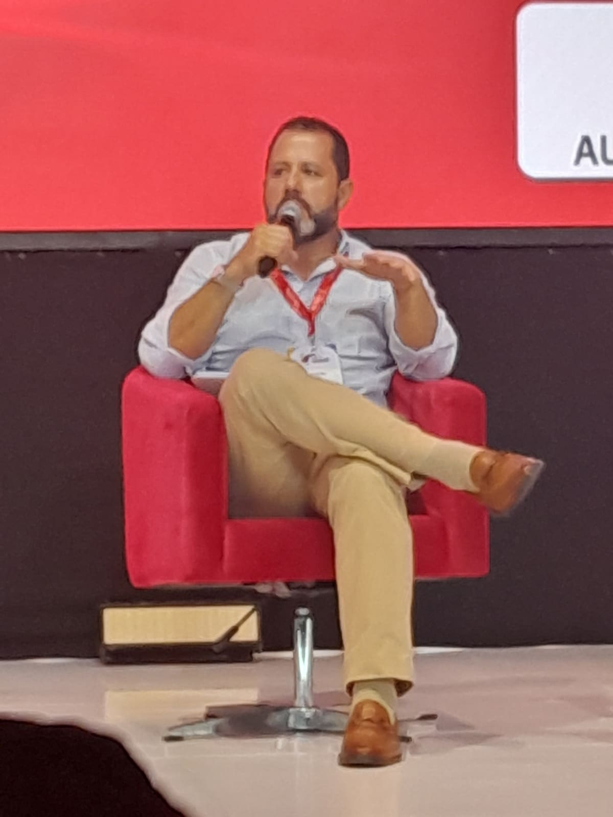 Alejandro Costa Posada, CEO de Puerto Antioquia, en un panel en el Congreso de Colfecar en Cartagena. //HFA - EU