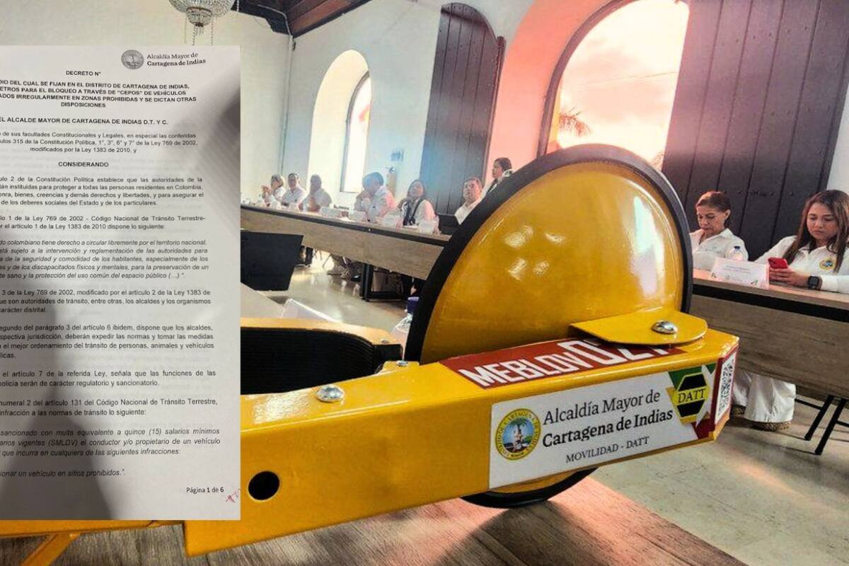 ¡Ojo con mal parquear! Dumek firma decreto que autoriza 100 cepos en Cartagena