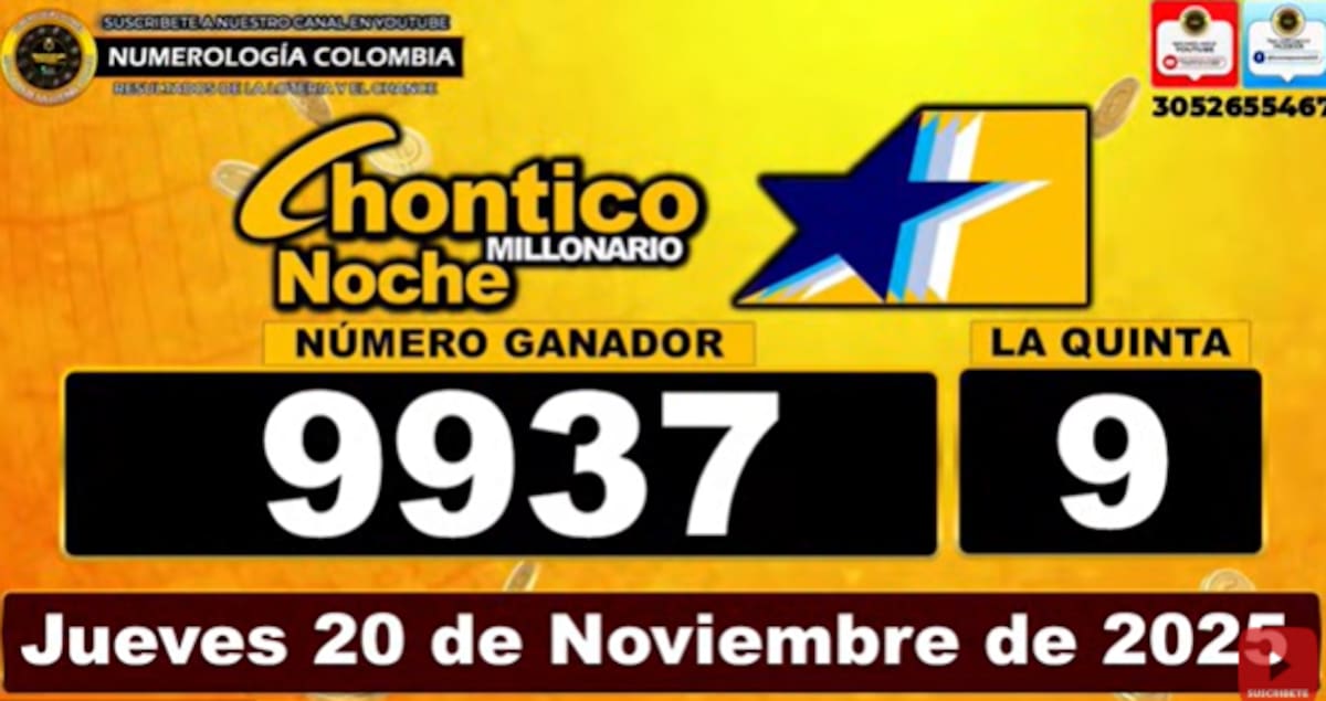 Chance Chontico Noche 20 de noviembre de 2025. // Foto: captura de pantalla