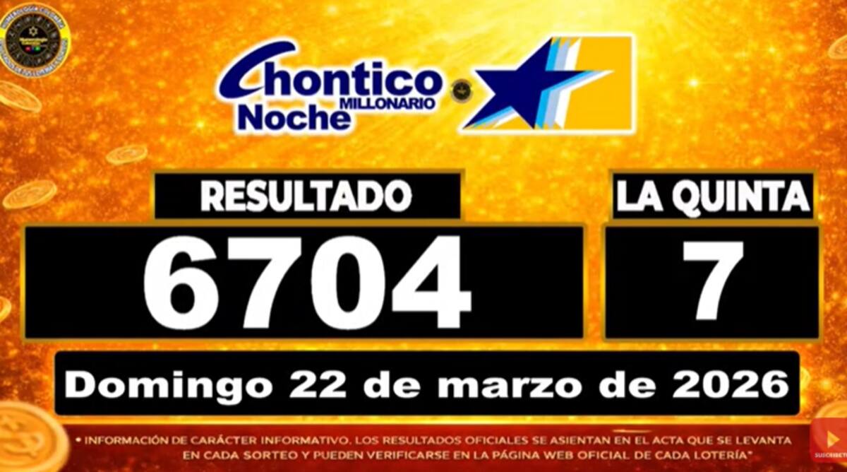 Chance Chontico Noche 22 de marzo de 2026. // Foto: captura de pantalla