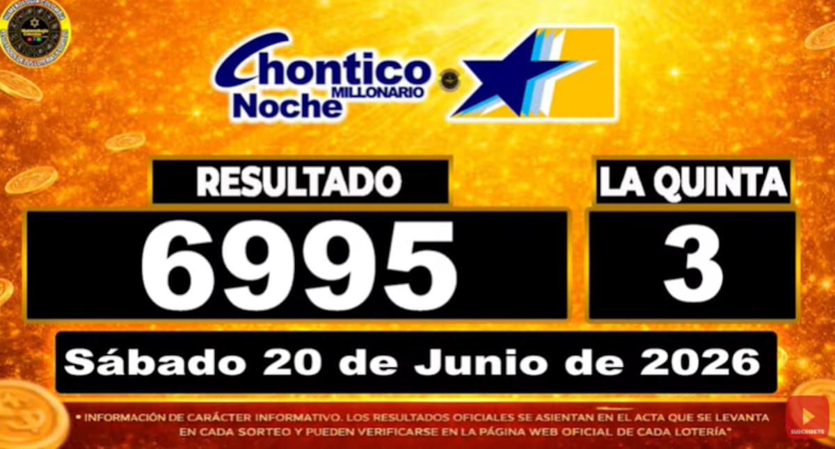 Chance Chontico Noche del 20 de junio de 2026. // Foto: captura de pantalla