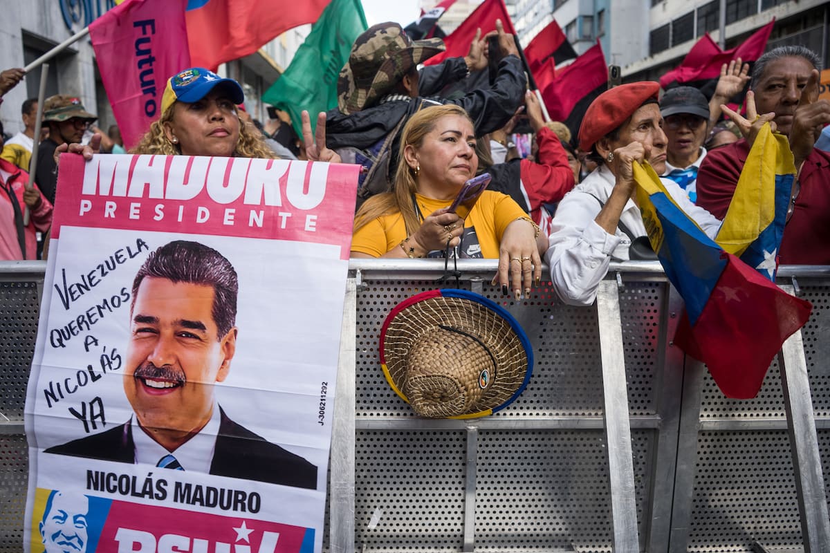Chavismo salió a las calles de Caracas a exigir la liberación de Nicolás Maduro y Cilia Flores. // Foto: EFE.