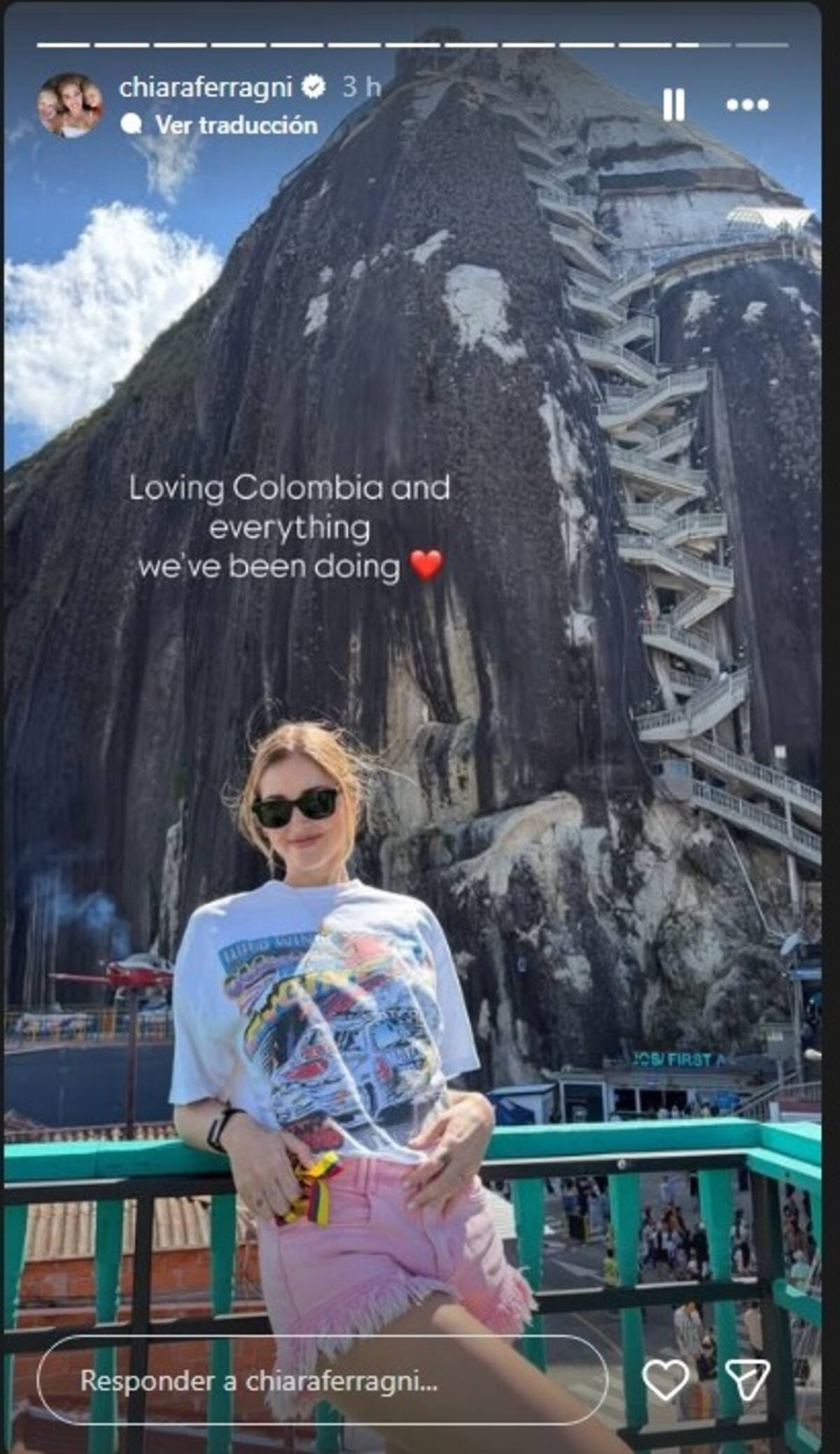 Chiara Ferragni durante su paso por Colombia. //Foto: @claraferragni