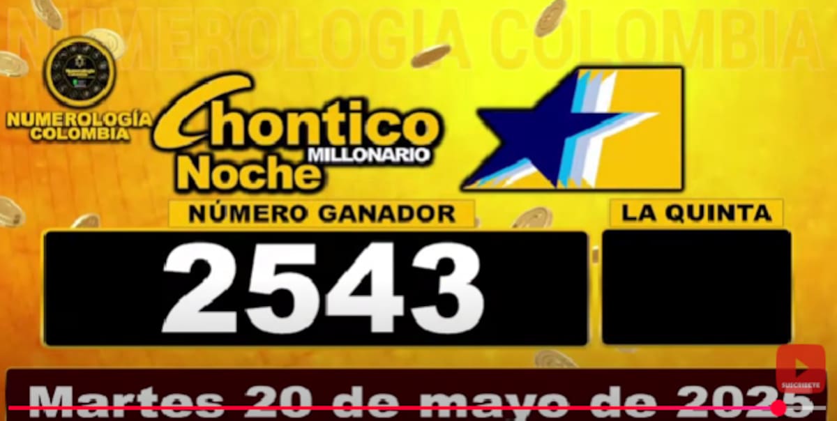 Resultado de Chontico Noche martes 20 de mayo de 2025.