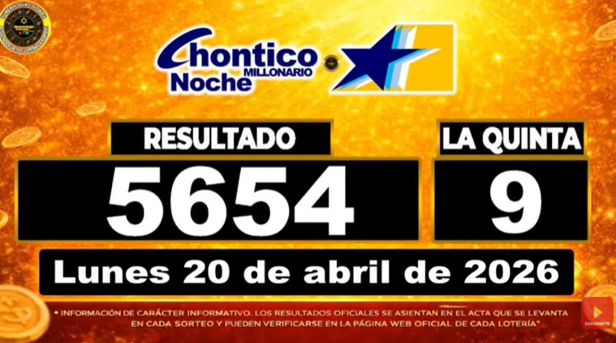 Chontico Noche del 20 de abril de 2026. // Foto: captura de pantalla