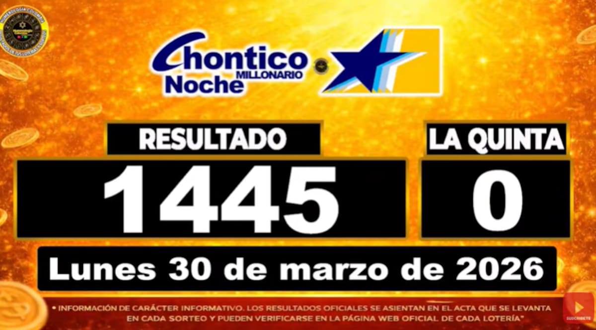 Chontico Noche del 30 de marzo de 2026. // Foto: captura de pantalla