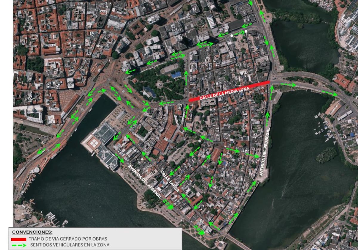 La Calle de la Media Luna permanecerá cerrada por obras de rehabilitación. // Foto: cortesía - Alcaldía de Cartagena