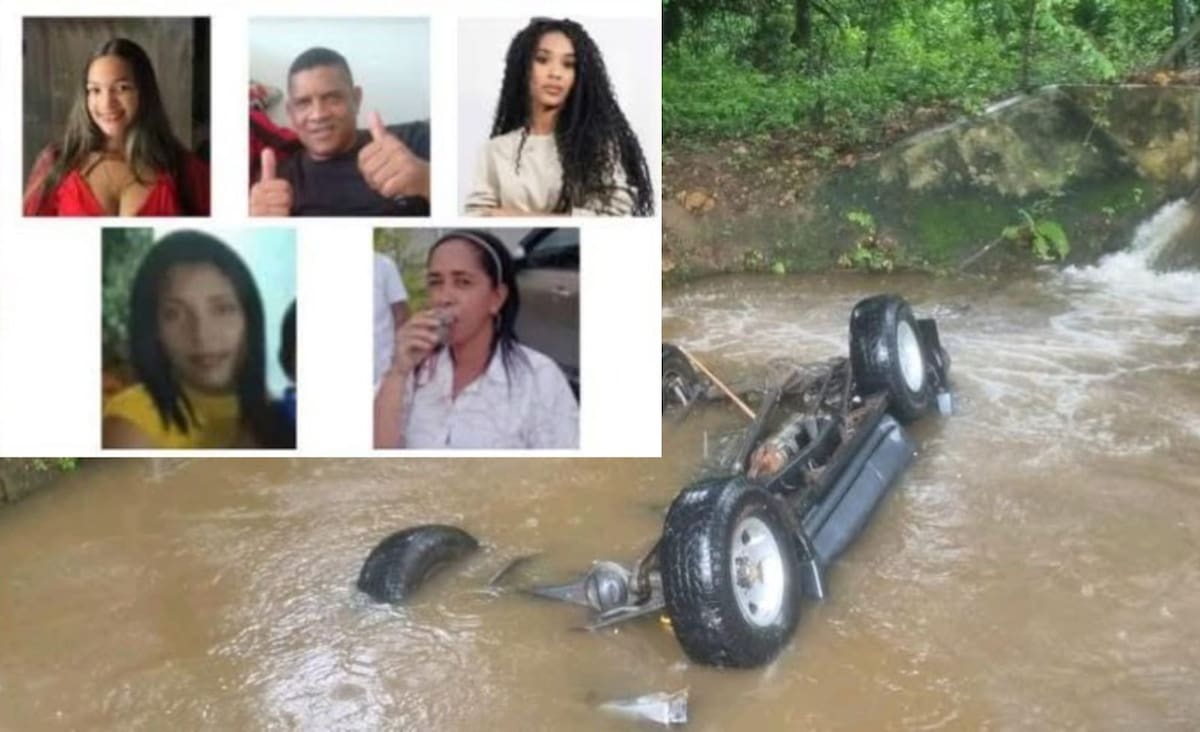 Cinco personas murieron ahogadas tras volcamiento de su vehículo en un cuerpo de agua