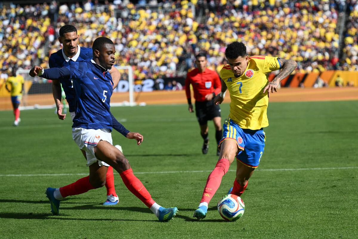 Luis Díaz fue el mejor para Colombia en el amistoso contra Francia. //Foto, AP: Nick Wass