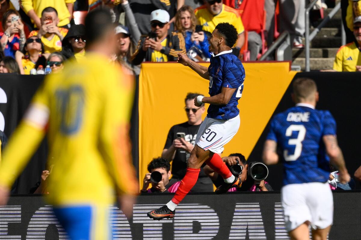 Désiré Doué marcó dos goles en la victoria de Francia sobre Colombia por la fecha FIFA. //Foto, AP: Nick Wass