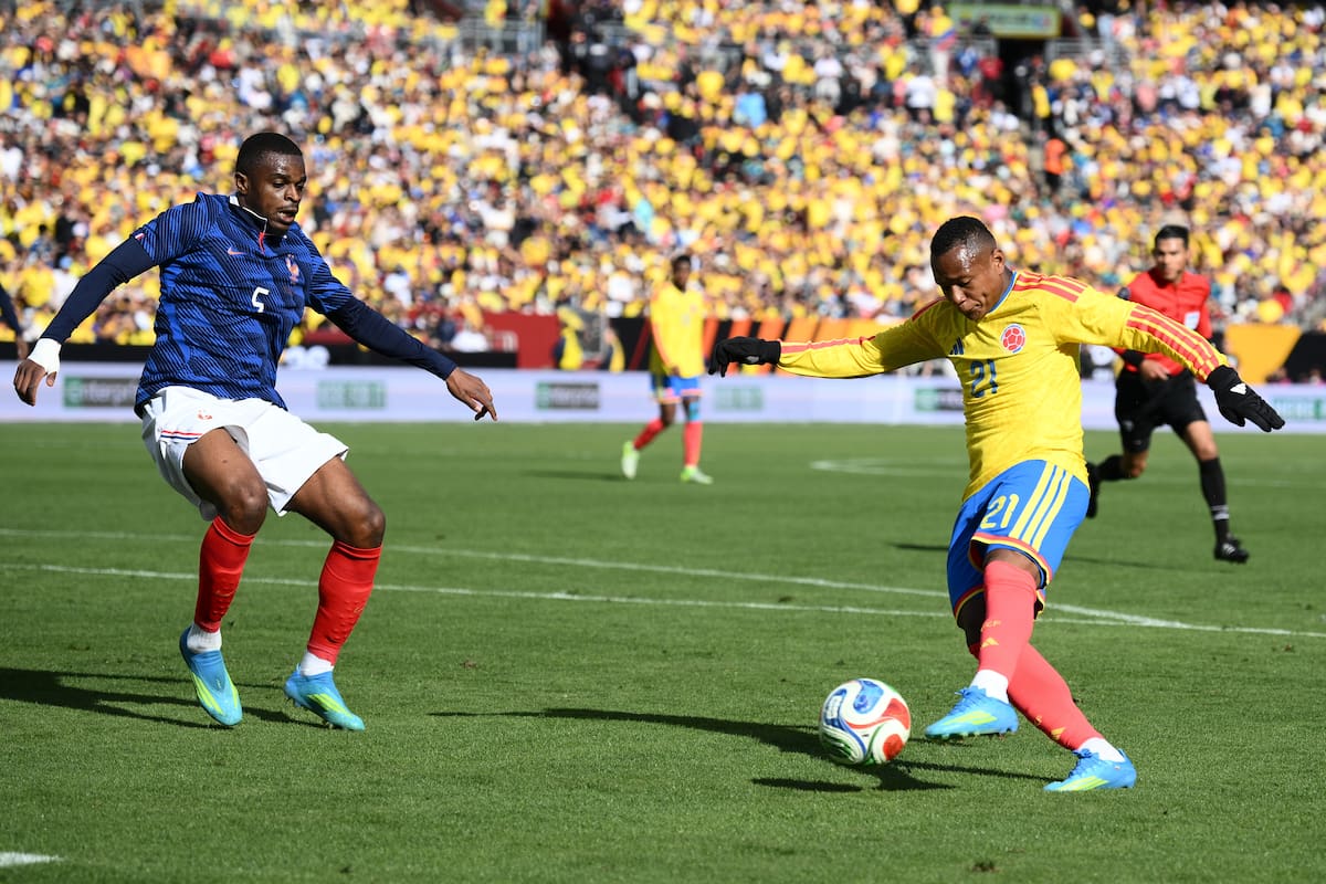 Jáminton Campaz anotó el tanto del honor para Colombia en su derrota ante Francia. //Foto, AP: Nick Wass