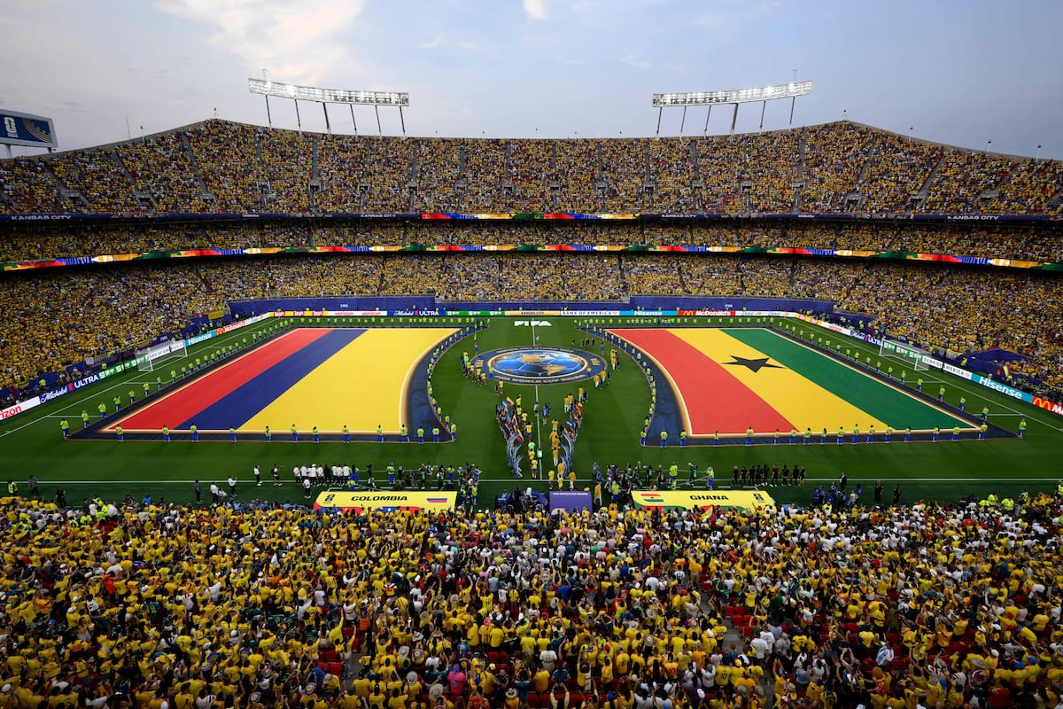 El partido entre Colombia y Ghana en Kansas se encuentra a reventar de connacionales. //Foto, AP: Reed Hoffmann