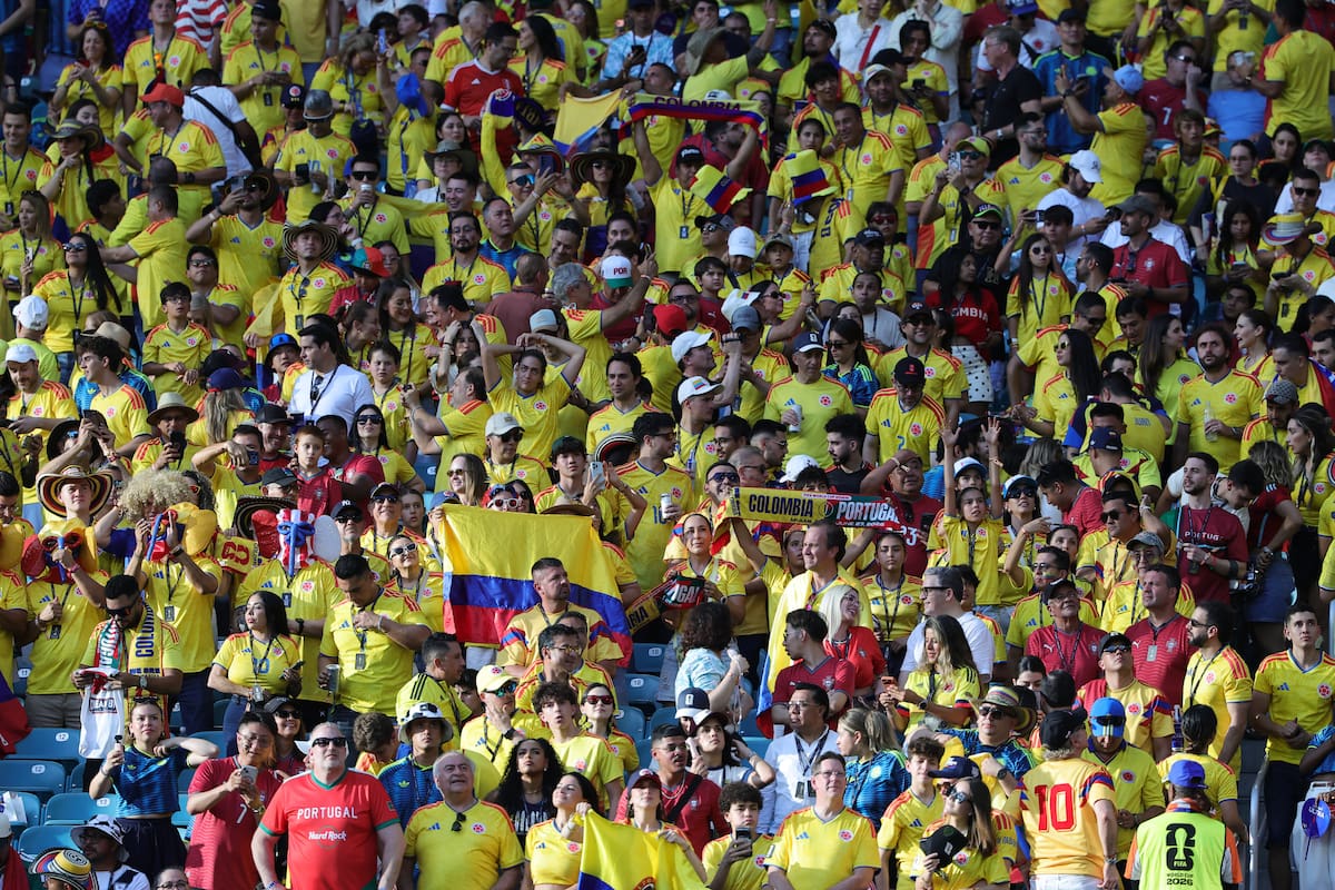 La hinchada colombiana se tomó el Hard Rock Stadium de Miami. //Foto, EFE: CRISTOBAL HERRERA-ULASHKEVICH