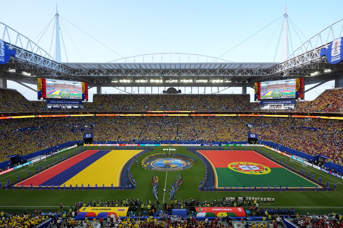 Colombia y Portugal se enfrentan en el Estadio Hard Rock de Miami. //Foto, AP: Marta Lavandier