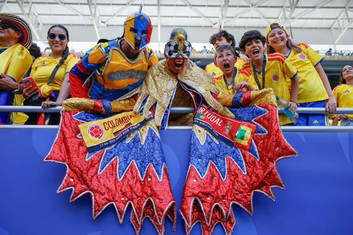 Hinchas de Colombia se tomaron el Hard Rock Stadium en Estados Unidos previo al duelo con Portugal. //Foto, EFE: Alberto Estevez