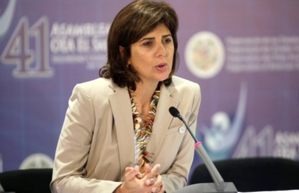 La canciller, María Ángela Holguín, dijo que la relación es buena, sólida, de diálogo y cooperación. AP Arnulfo Franco