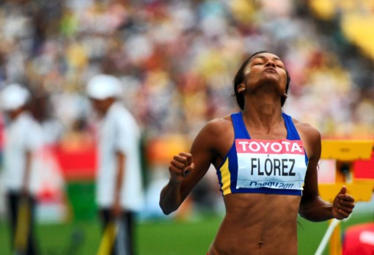 Las colombianas Brigitte Merlano y Lina Flórez (foto) se clasificaron a las semifinales de los 100 metros vallas en desarrollo del Mundial de Atletismo que se cumple en Daegu (Corea del Sur) AFP OLIVIER MORIN