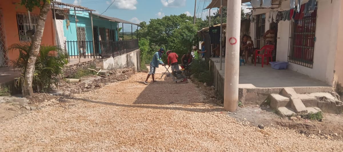 Obras de infraestructura en Turbaco. // Cortesía.