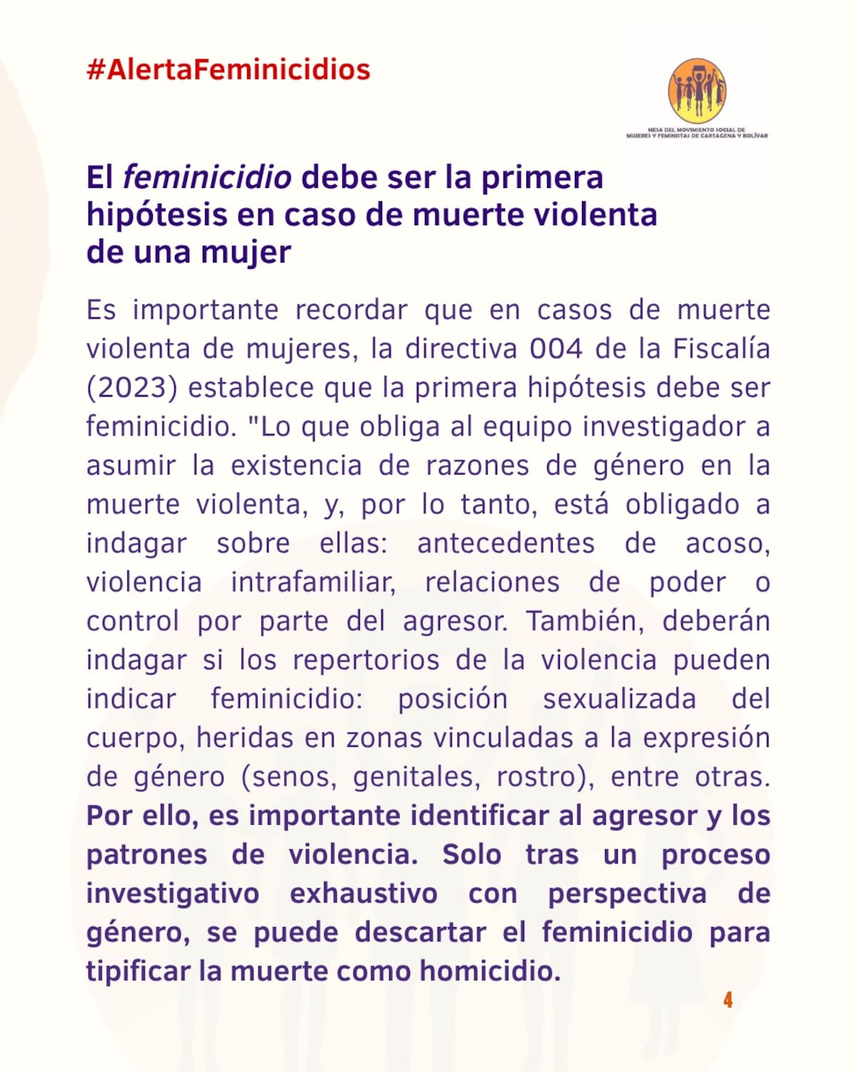Comunicado de la Mesa del Movimiento Social de Mujeres de Cartagena y Bolívar. // Foto: cortesía - Movimiento