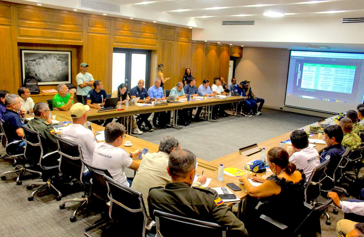 Los distintos organismos de seguridad se reunieron en la Alcaldia de Barranquilla para planificar la seguridad durante los conciertos de Shakira en el Estadio Metropolitano de Barranquilla.//Cortesía.