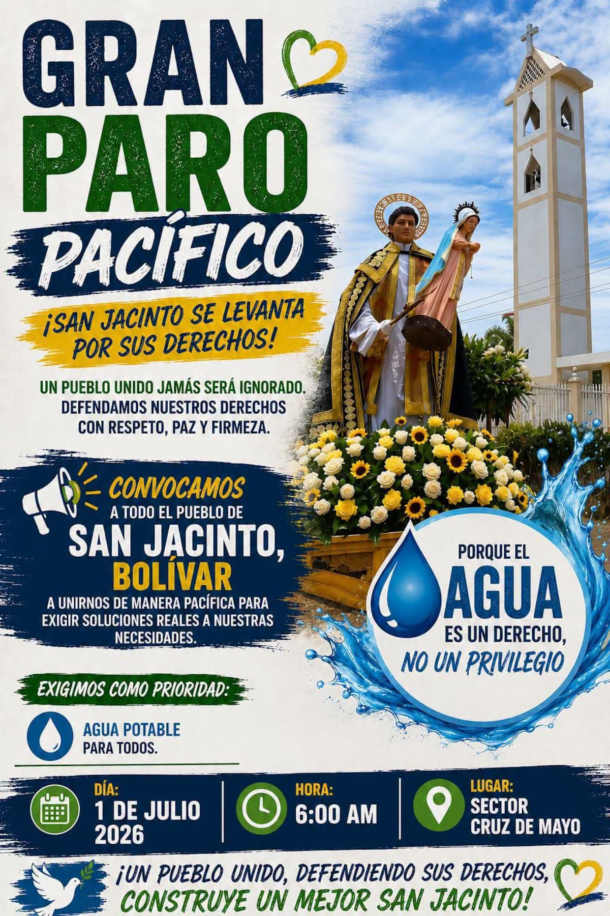 Convocatoria de paro pacífico por parte de la comunidad de San Jacinto. // Foto: cortesía