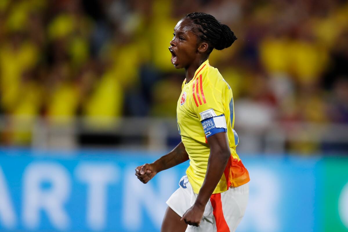 Linda Caicedo de Colombia celebra un gol este miércoles, en un partido de los octavos de final de la Copa Mundial Femenina sub-20 entre las selecciones de Colombia y Corea del Sur en el estadio Pascual Guerrero en Cali (Colombia). EFE/ Ernesto Guzmán Jr.