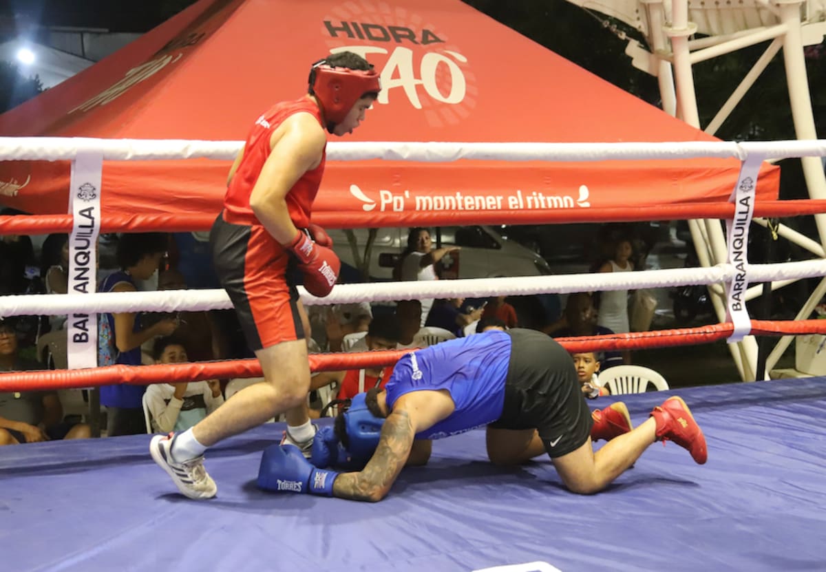 Su majestad el nocaut también se hizo presente en la final de la II Copa Talento Barranquilla de Boxeo Olímpico, organizada por la Alcaldía de Barranquilla y que se disputa en el Polideportivo del barrio La Magdalena.//Cortesía Alcaldía de Barranquilla.