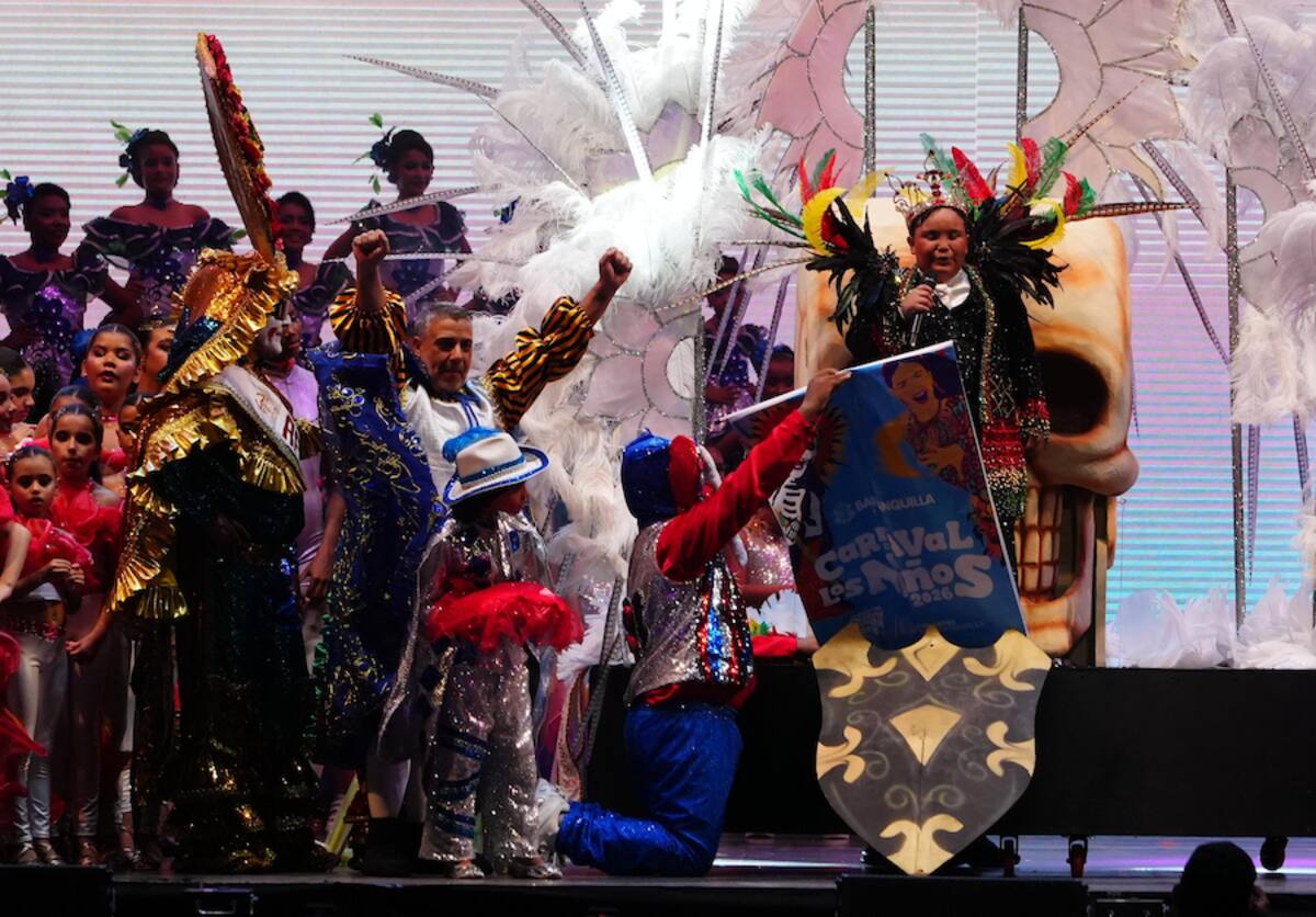 El rey Momo Joshua Ortiz, durante la Lectura del Bando del Carnaval de los Niños.//Cortesía Carnaval de Barranquilla.