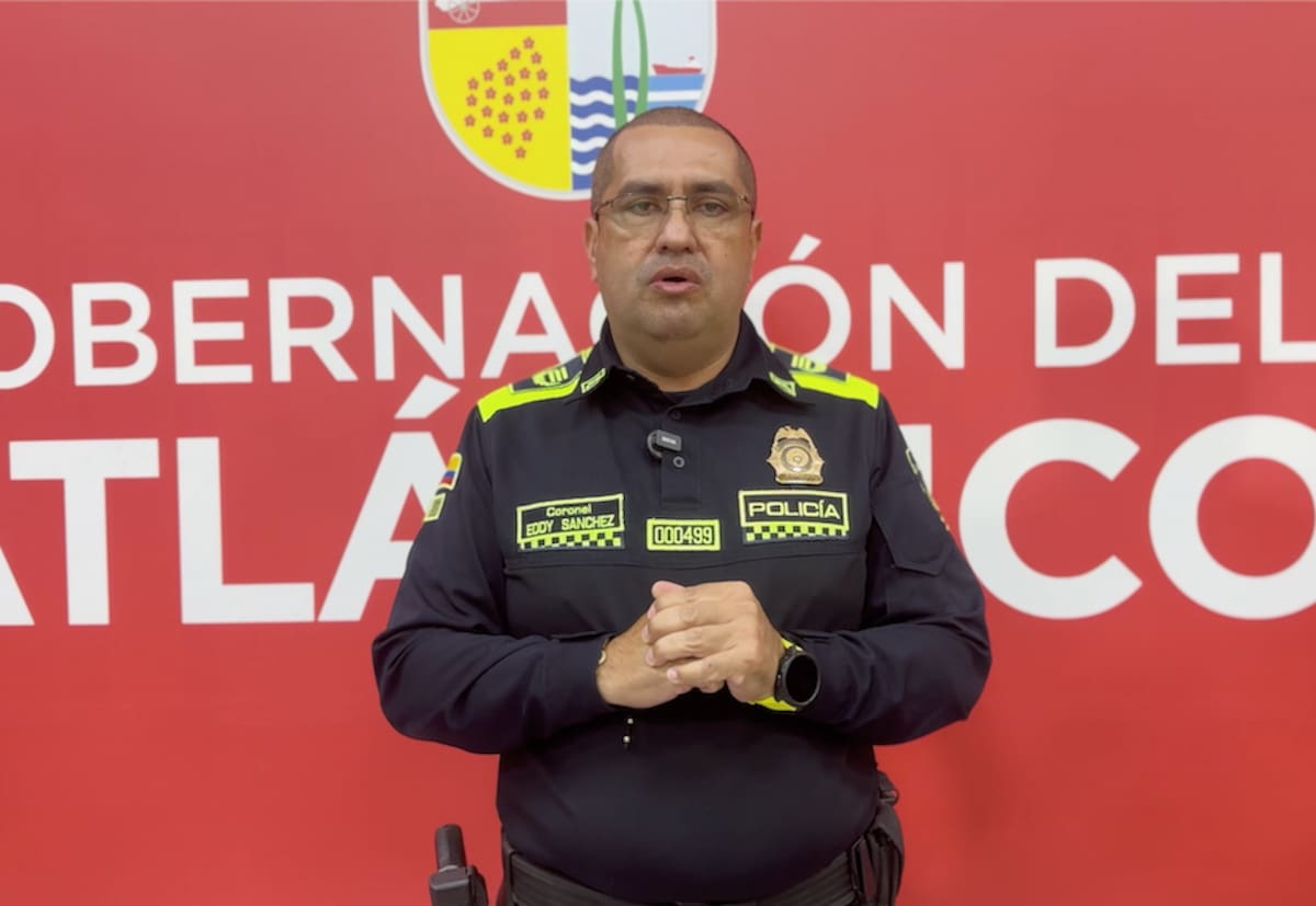 Coronel Eddy Sánchez, comandante del Departamento de Policía Atlántico.//Cortesía Gobernacion del Atlántico.