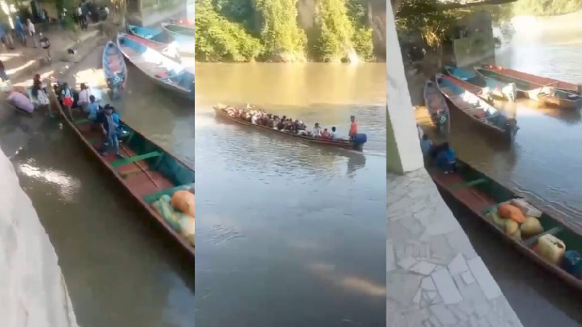 Habitantes viajaron en canoas hasta Venezuela para escapar de la violencia en el Catumbo. // Foto: La Opinión