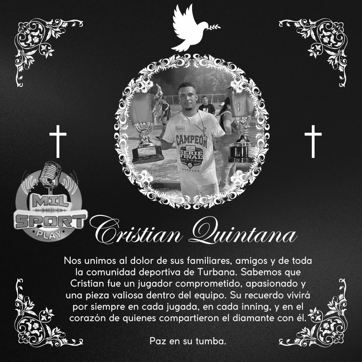 Consternación en Turbana por la muerte trágica de Cristian Quintana.