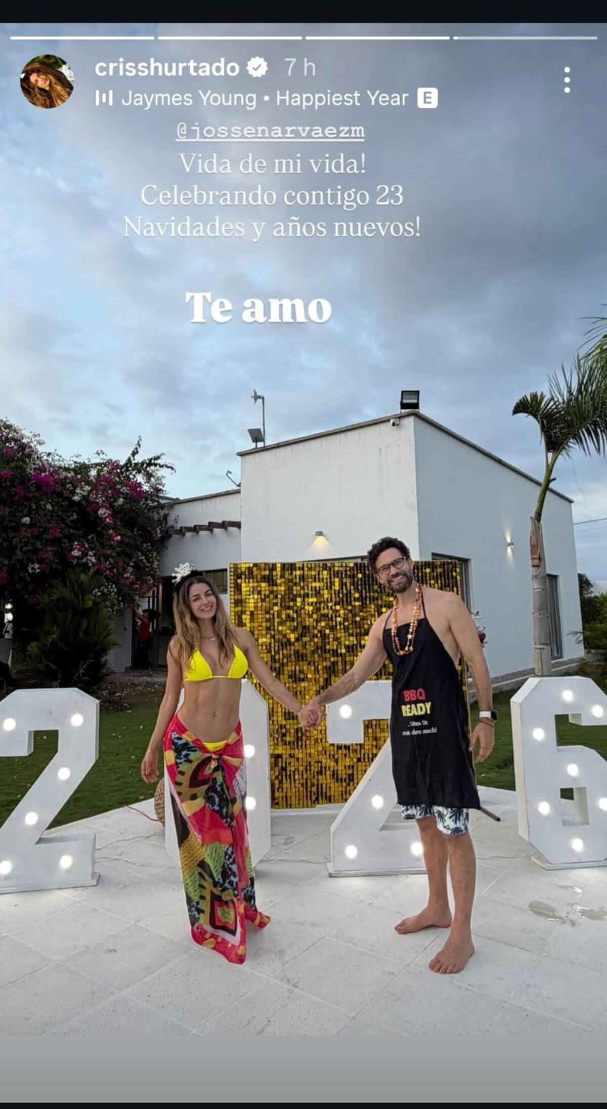 Cristina Hurtado recibió el nuevo año en familia
