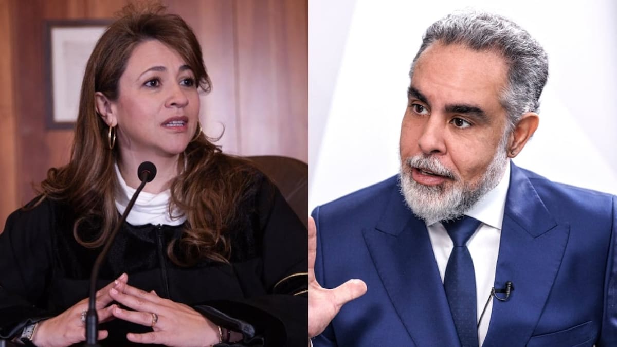 Magistrada Cristina Lombana y el ministro del Interior, Armando Benedetti.