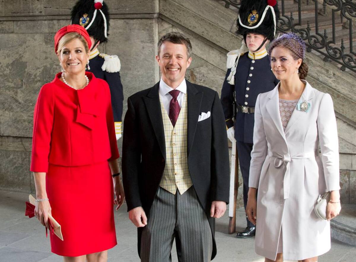 La princesa Máxima, de Holanda; el príncipe Frederik de Dinamarca y la princesa Magdalena de Suecia. AFP