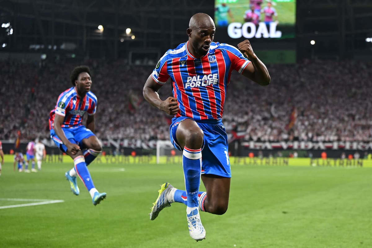 Jean-Philippe Mateta marcó el gol del título para Crystal Palace ante Rayo Vallecano en la final de la Conference League. //Foto, AP: Robert Michael/dpa via