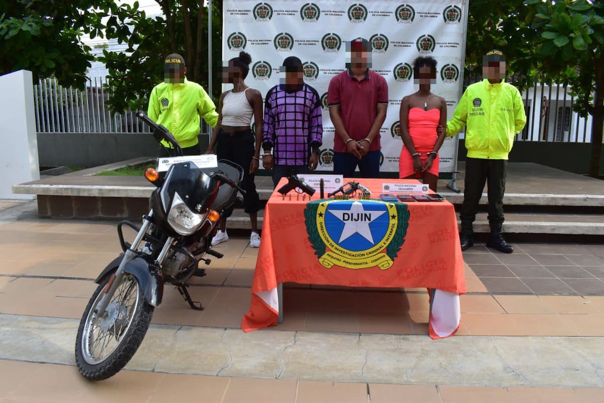 Cuatro capturados por porte ilegal de armas de fuego en Cartagena.