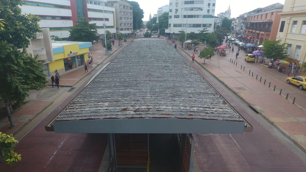 Cubierta de Transcaribe en la estación Centro. // Foto: cortesía
