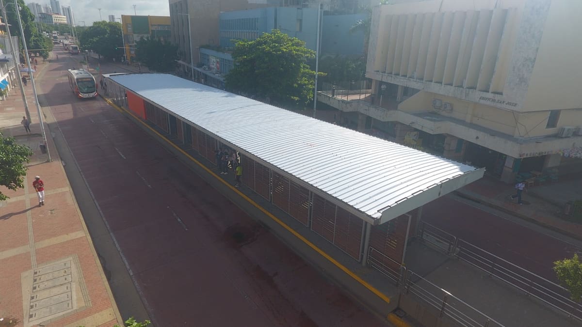 Cubierta de Transcaribe en la estación Centro. // Foto: cortesía