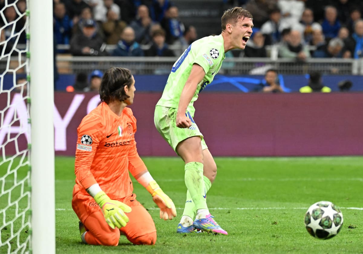 Dani Olmo anotó el segundo tanto para Barcelona en la semifinal contra Inter. //EFE