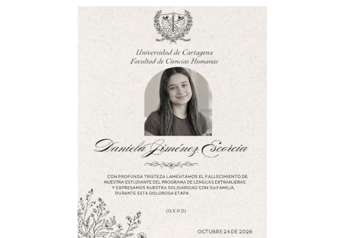 Daniela Escorcia, la estudiante de la Universidad de Cartagena que murió en un fuerte accidente
