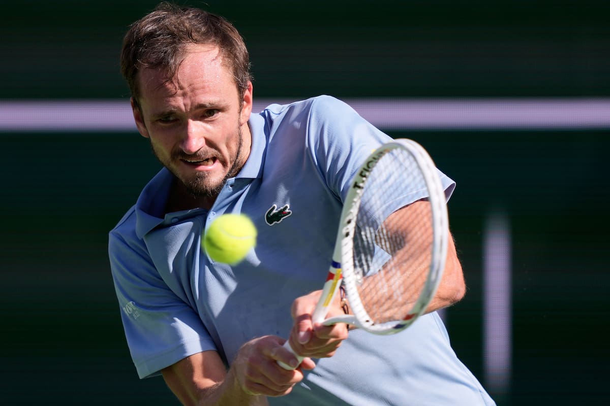 Daniil Medvedev jugó la gran final ante Jannik Sinner en el Indian Wells 2026. //Foto, AP: Mark J. Terrill