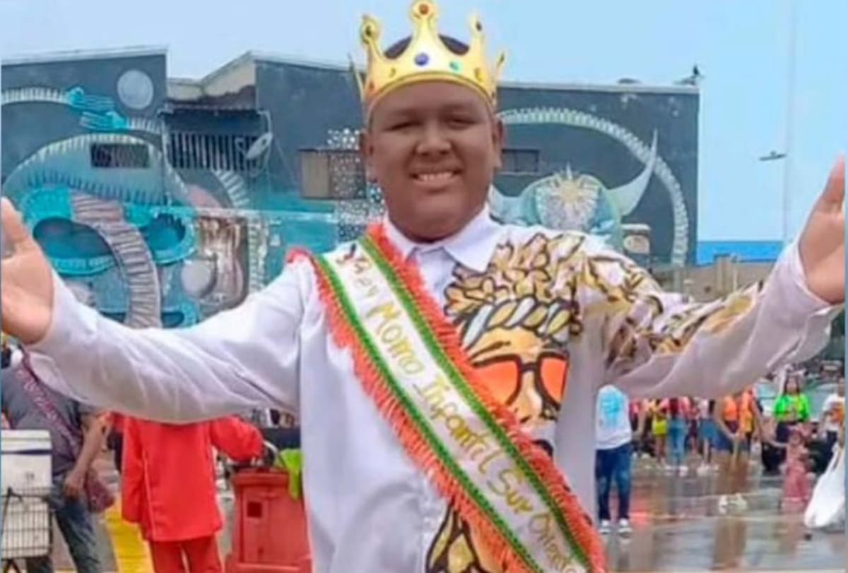 Danilo Andrés Ramírez Barrios, Rey Momo Infantil del Carnaval del Suroriente de Barranquilla murió después de cinco días de haber sido atacada a bala//Cortesía Red de Cooperantes.