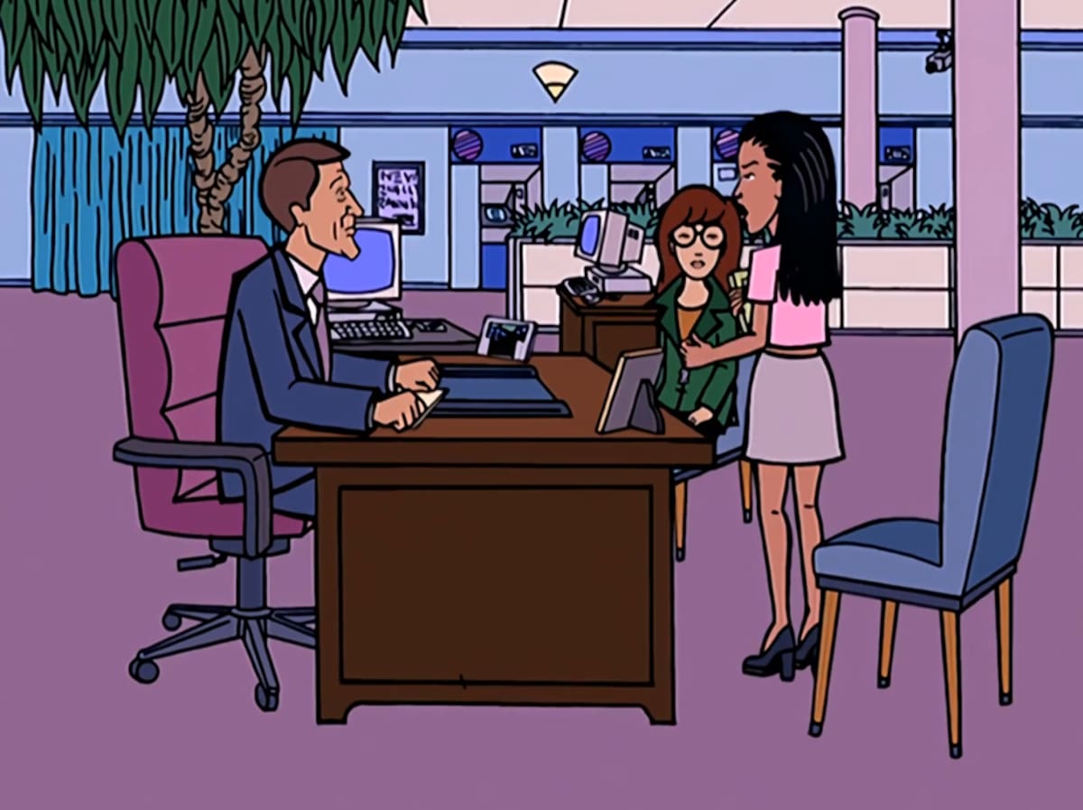 Jodie acusa a un banquero de ser racista. //Foto: MTV Animation