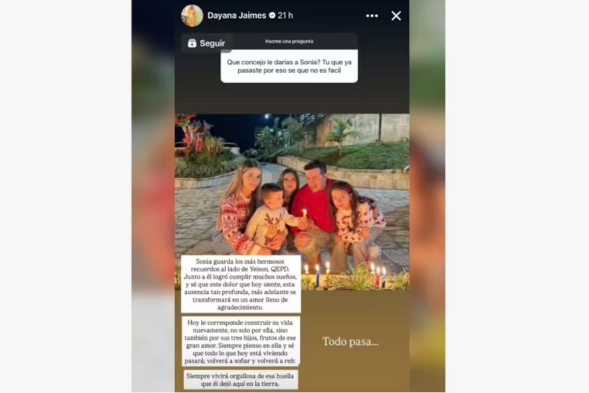 Este fue el mensaje de Dayana Jaimes para Sonia Restrepo. //Foto: IG @Dayana Jaimes.