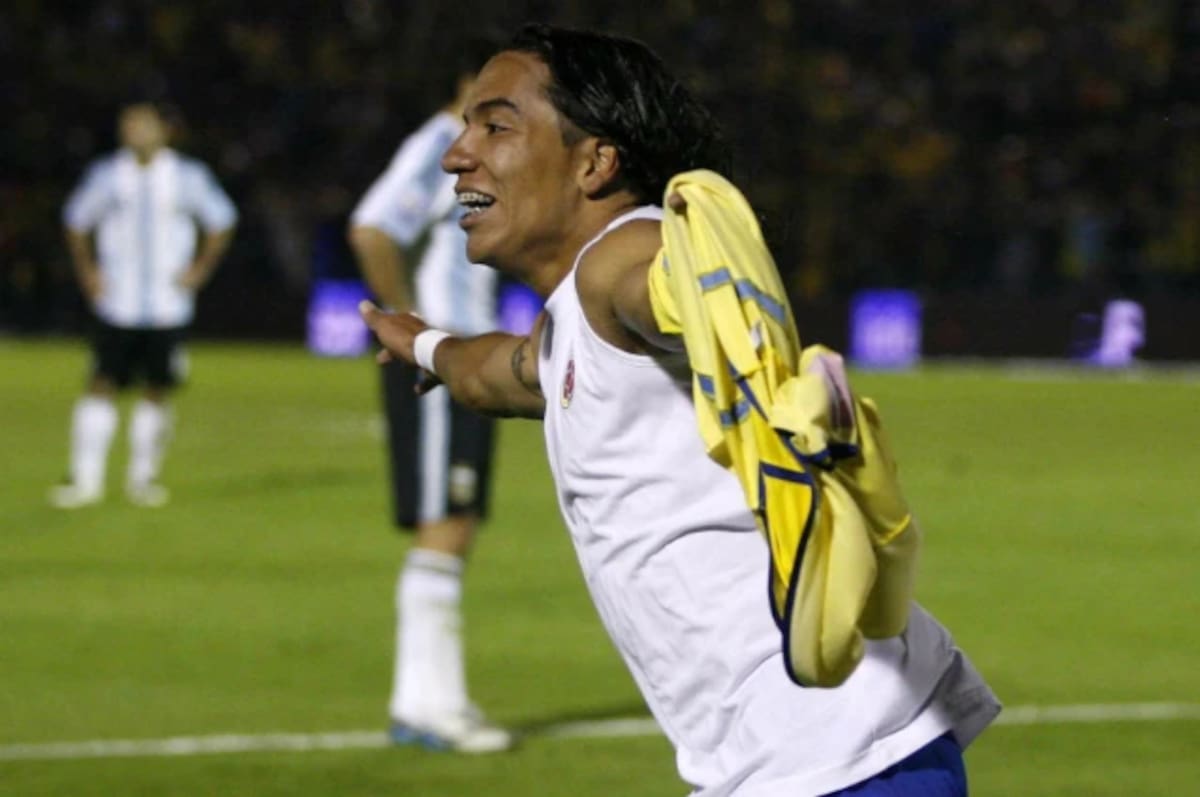 Dayro Moreno anotó un tanto en la última victoria de Colombia ante Argentina por Eliminatorias. //Archivo Colprensa