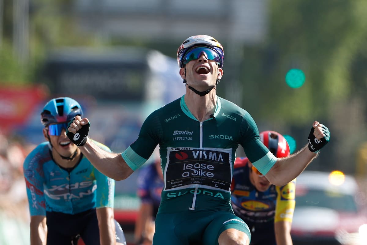 La euforia de Wout van Aert en la etapa de este domingo en la Vuelta a España
