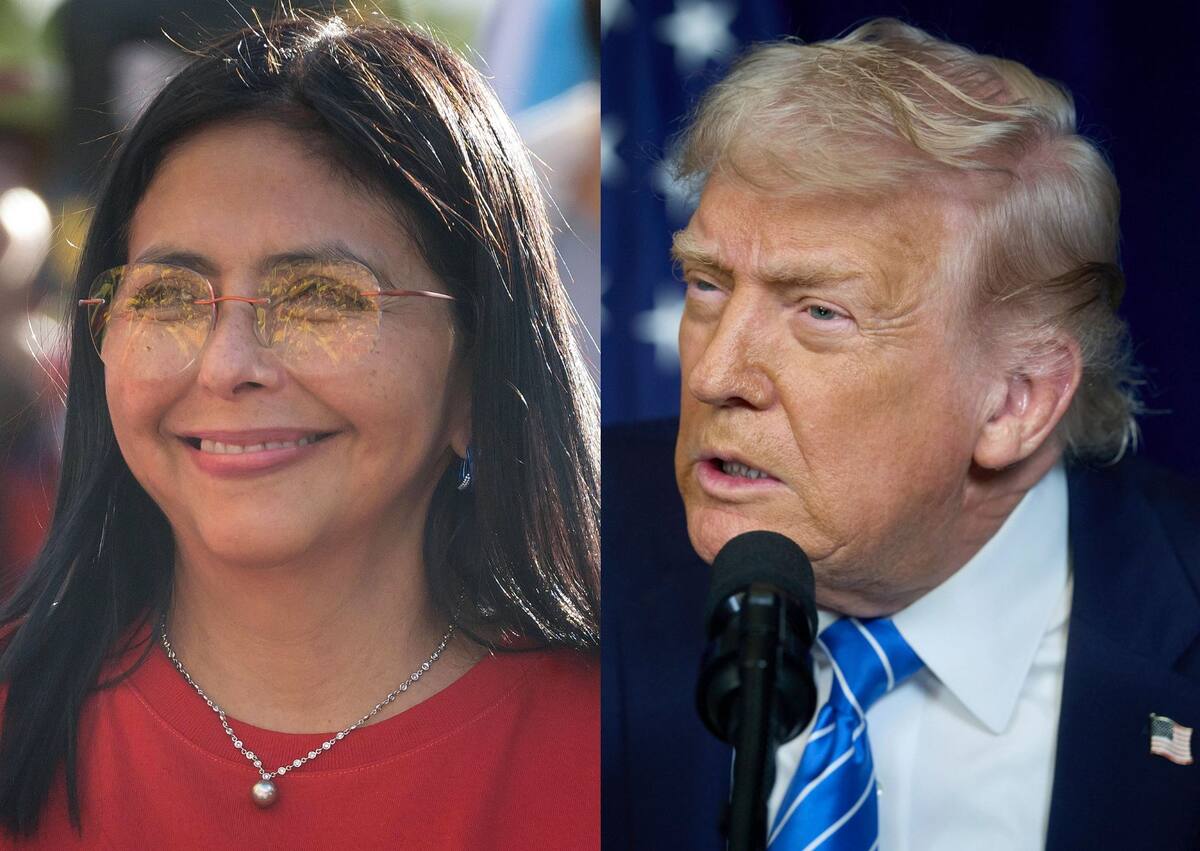 Presidenta encargada de Venezuela, Delcy Rodríguez y el presidente de Estados Unidos, Donald Trump. // Fotos: EFE