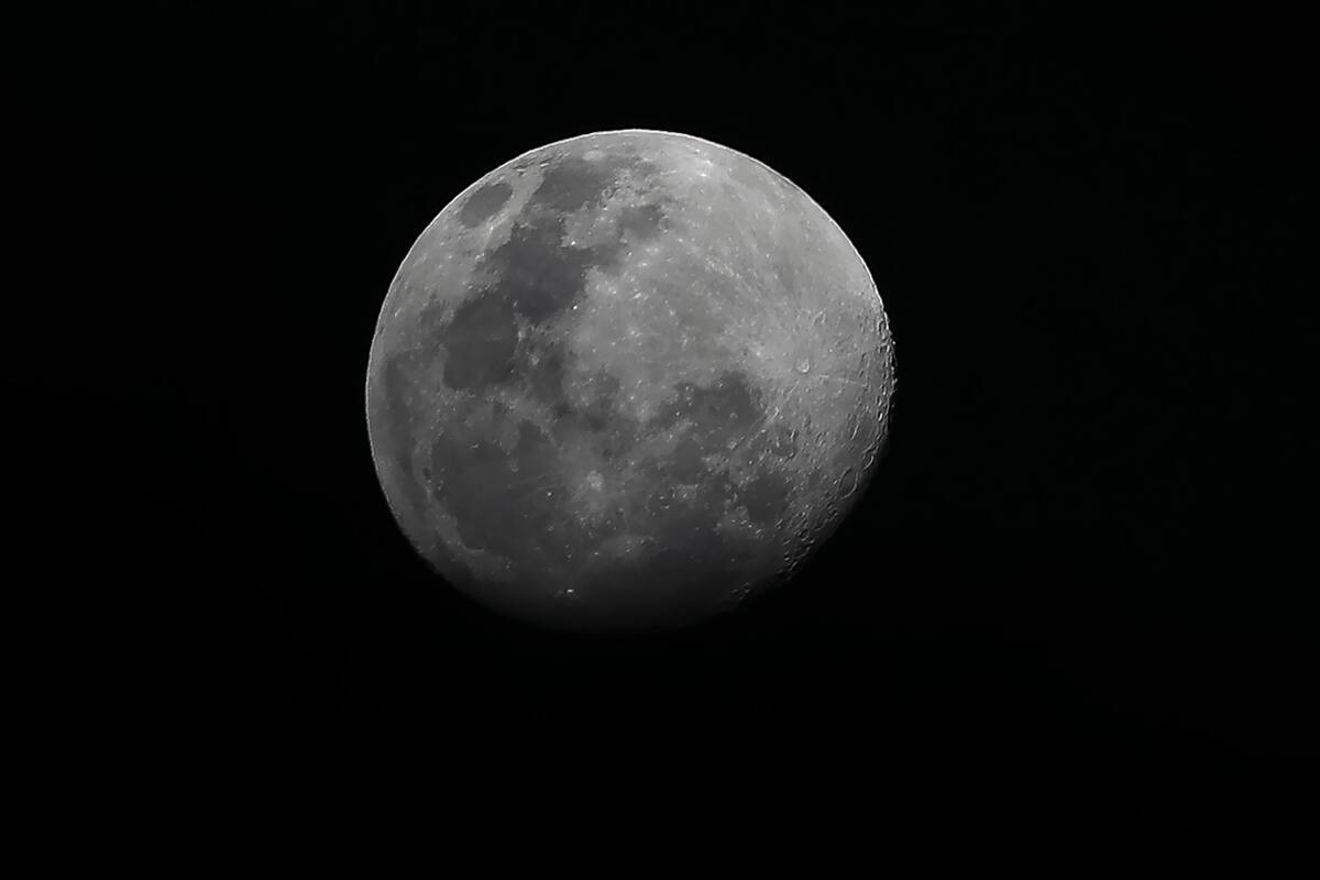 Imagen de archivo de la luna vista desde Quito. EFE/José Jácome