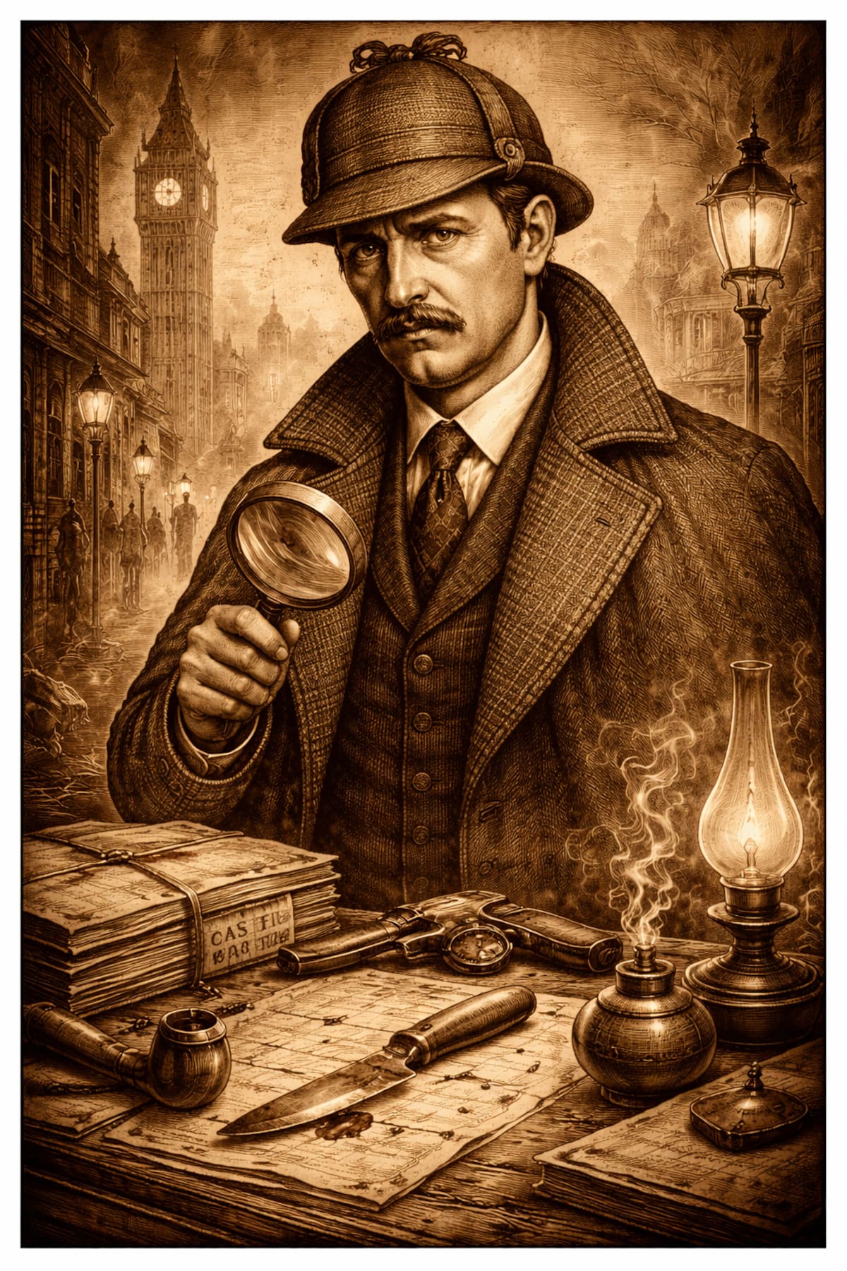 Edgar Allan Poe fue pionero de las obras de detectives. // Imagen generada con IA