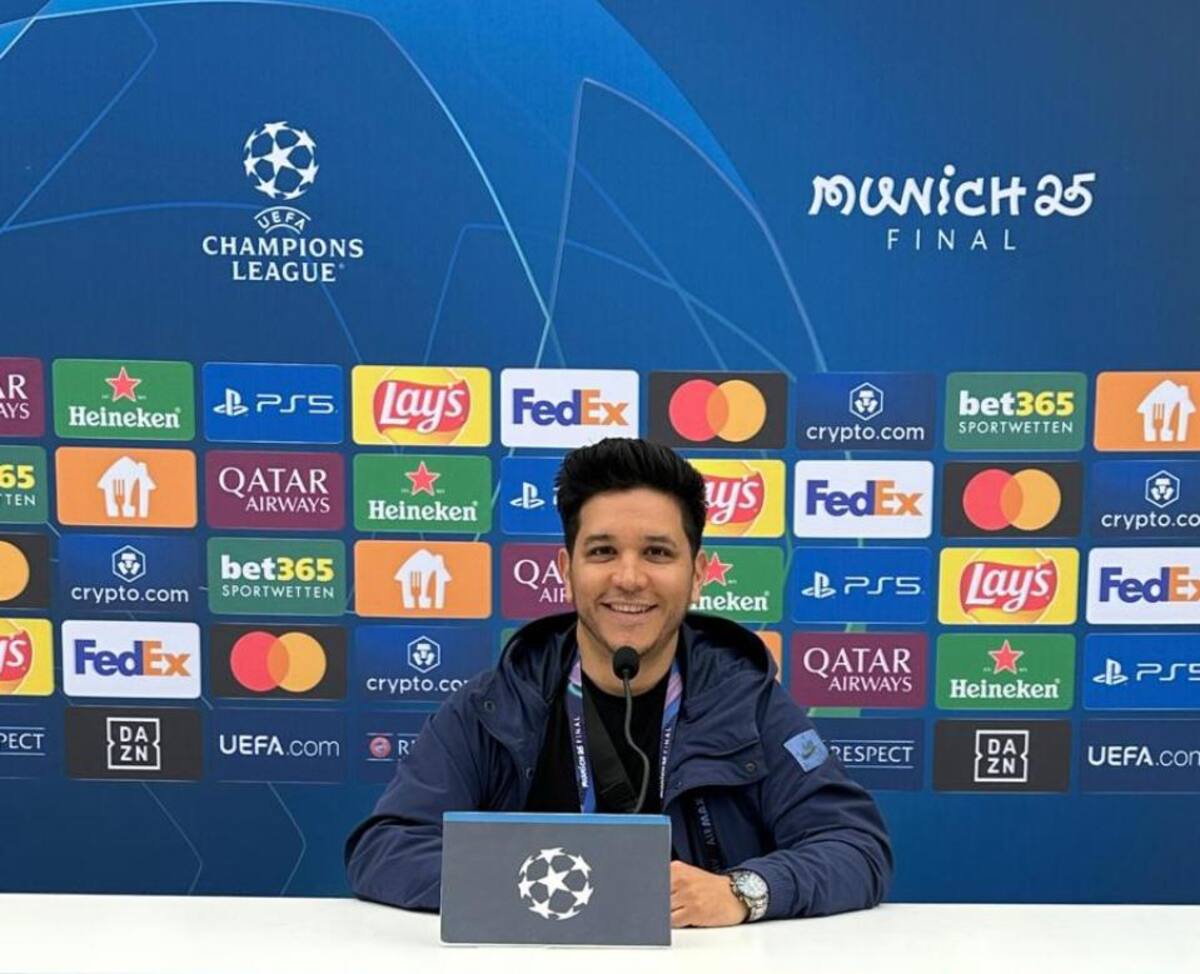 Diego Escobar, periodista cartagenero que estará en la final de la UEFA Champions League. //Cortesía